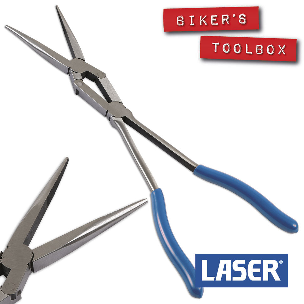 Mutt Tools 2-Piece Double Jointed Pliers Set – 13" Long Needle Nose & 45° Bent Nose