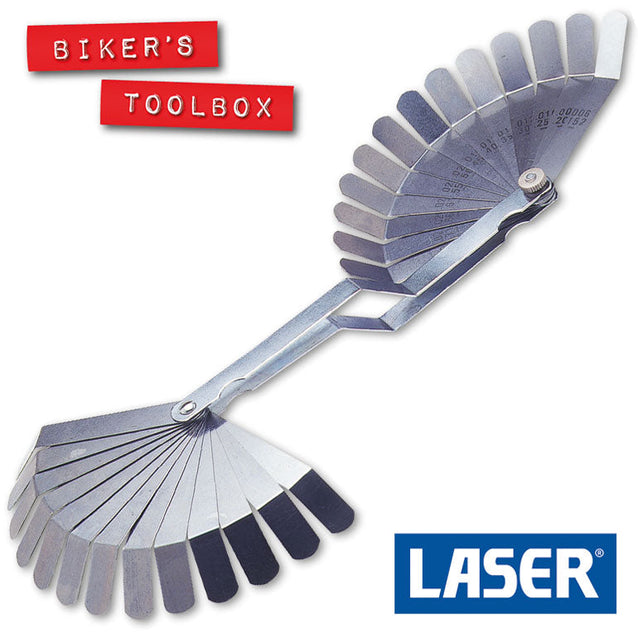 26 Blade Offset Metric and Imperial Feeler Gauge Set Bikers Toolbox