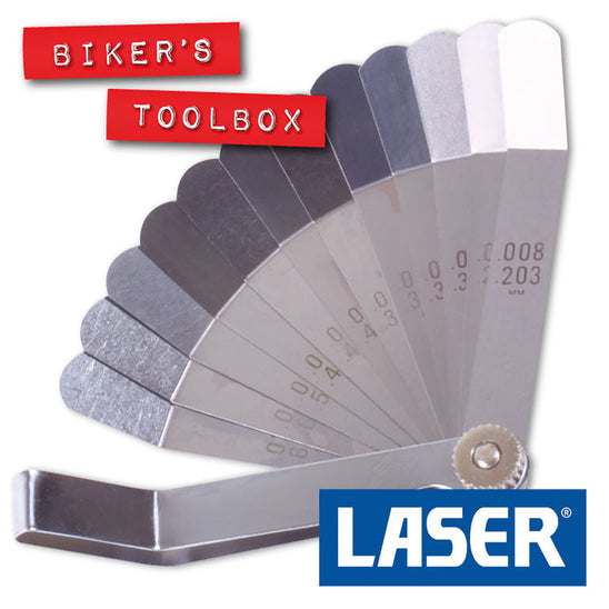 12 Blade Offset Feeler Gauge Set Bikers Toolbox