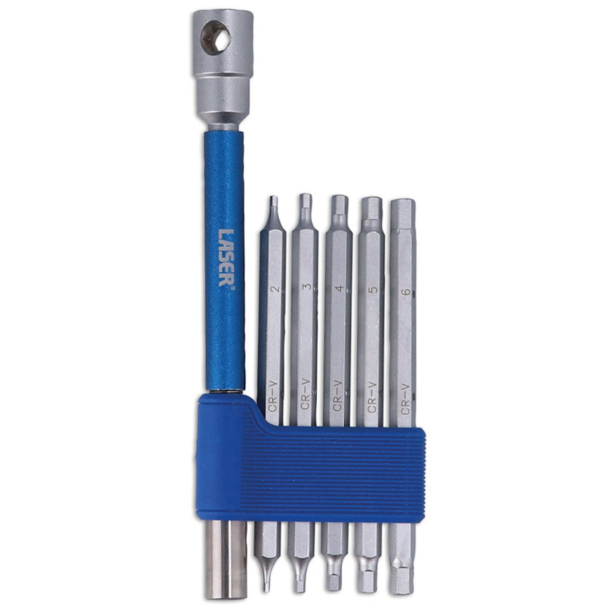 Interchangeable 3-Way T-Handle Spinner & Hex Bit Set - 6pc